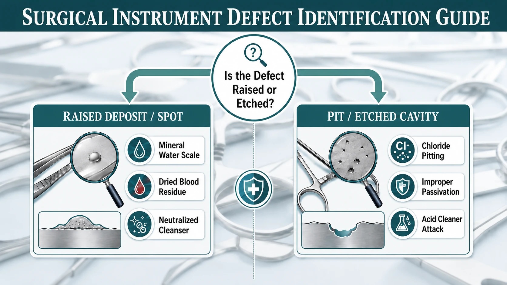 Diagrama para identificar defectos del instrumental quirúrgico